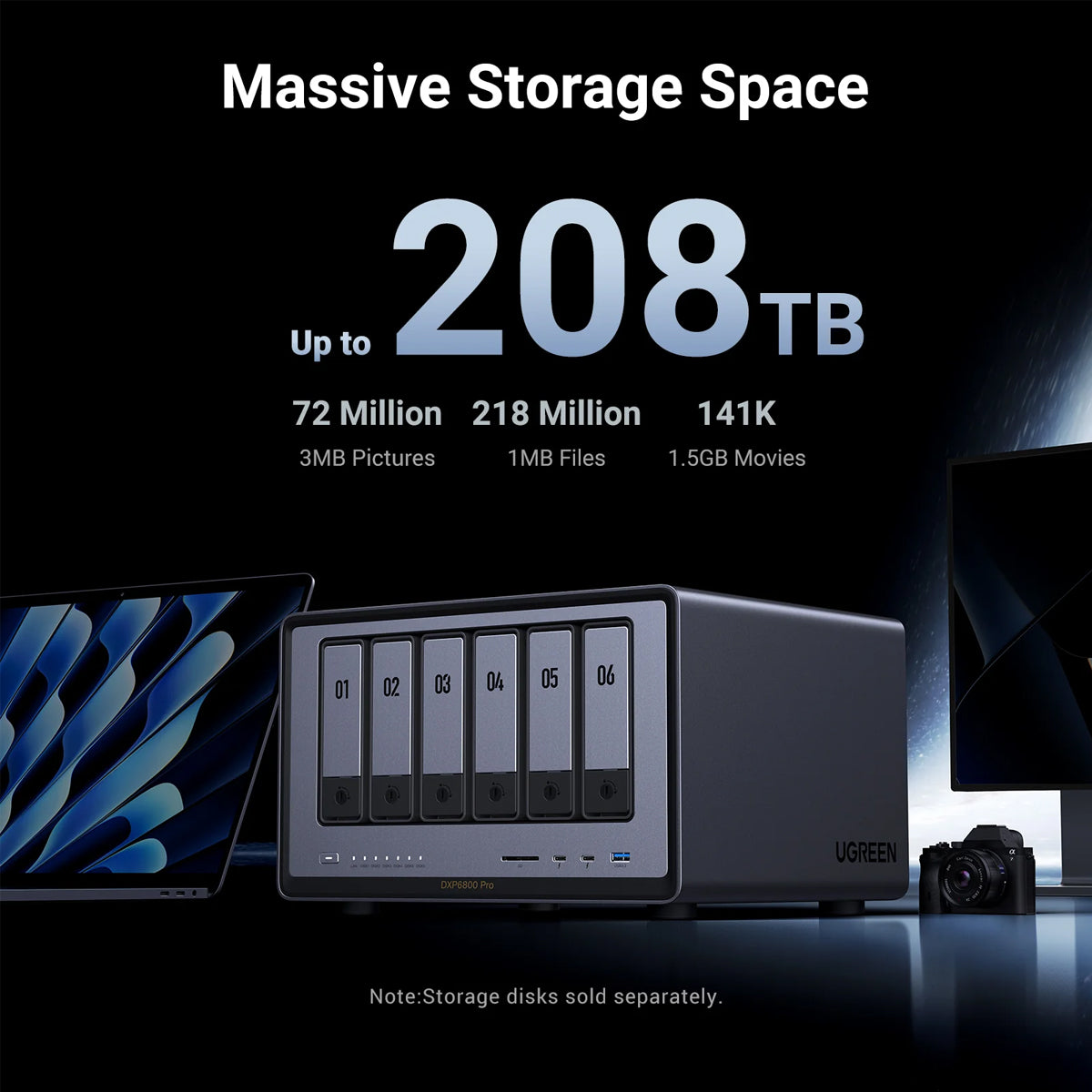 Ugreen NASync XP6800 Pro 6-Bay NAS Diskless Personal Cloud Storage (DXP6800Pro/25898B)