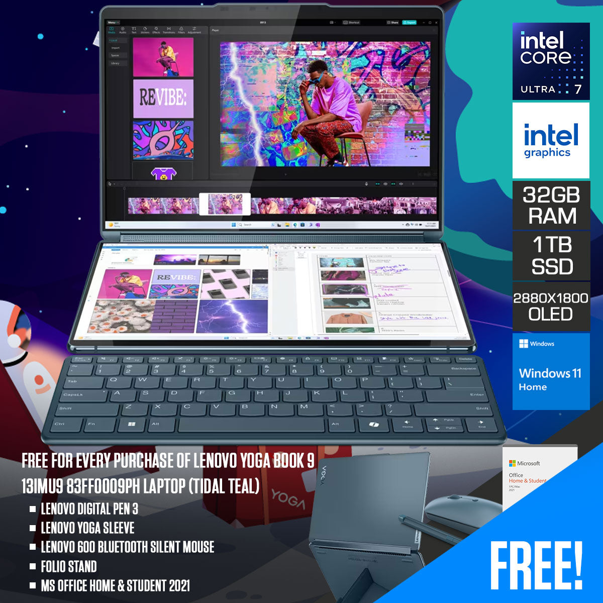 Lenovo Yoga Book 9 13IMU9 83FF0009PH Laptop (Tidal Teal)