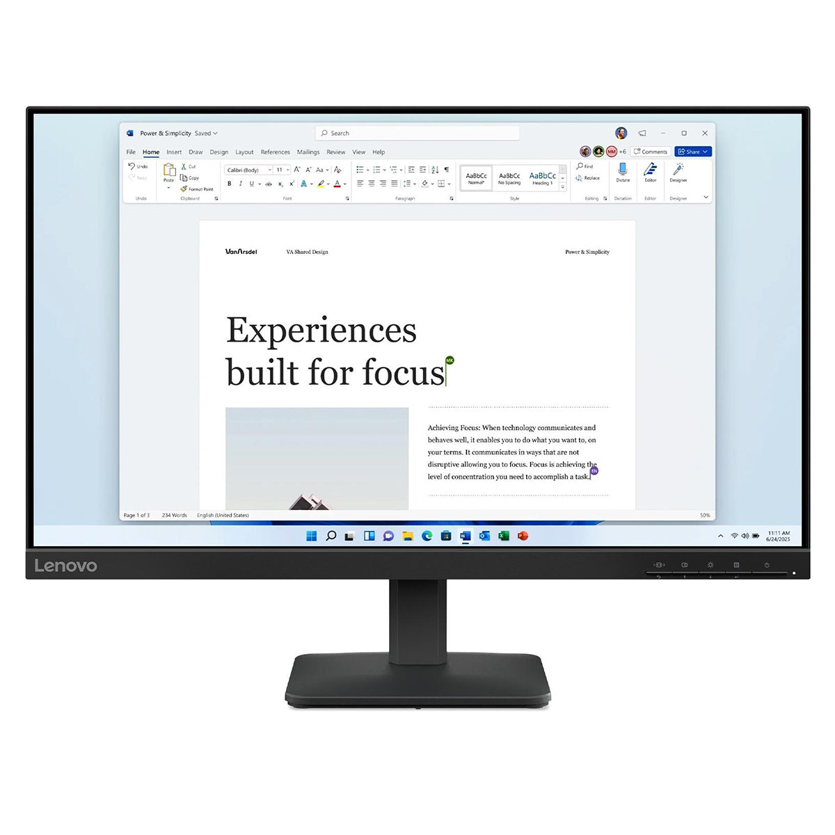 Lenovo L24-4e 68C2KAC1PH 23.8" FHD (1920x1080) 100Hz 4ms IPS LCD Monitor with Tilt Adjustment