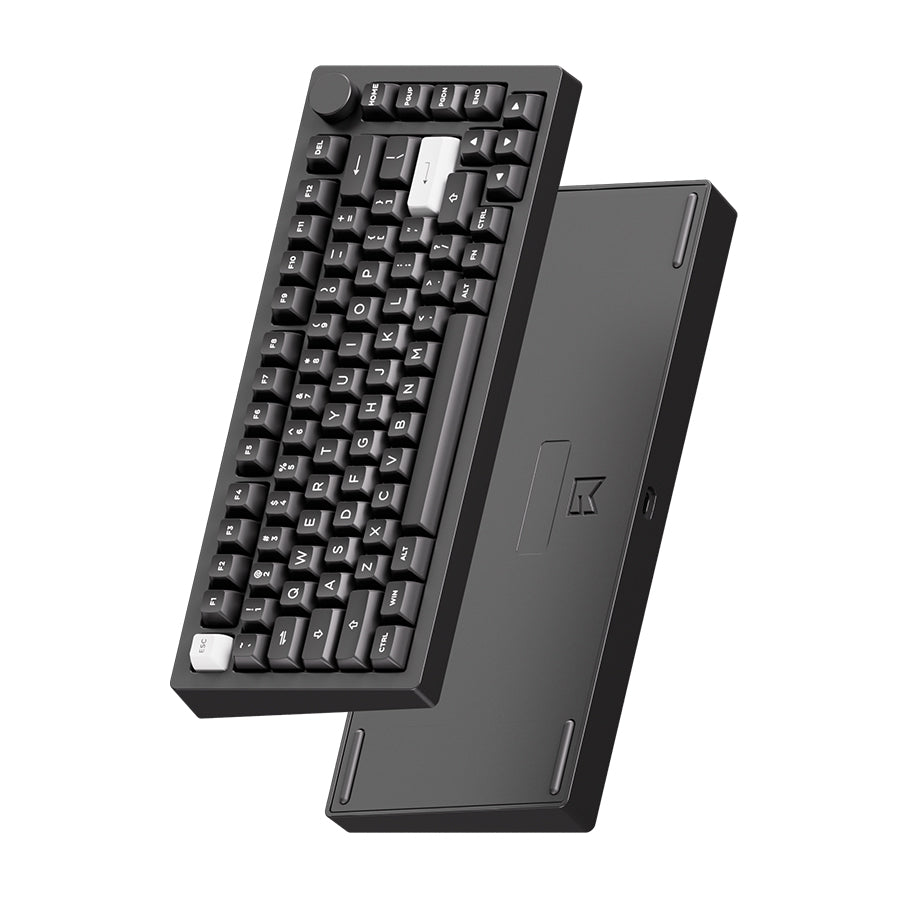 MonsGeek M1 V5 VIA White on Black Aluminum Case Multi-Mode RGB Hot-Swappable Mechanical Keyboard
