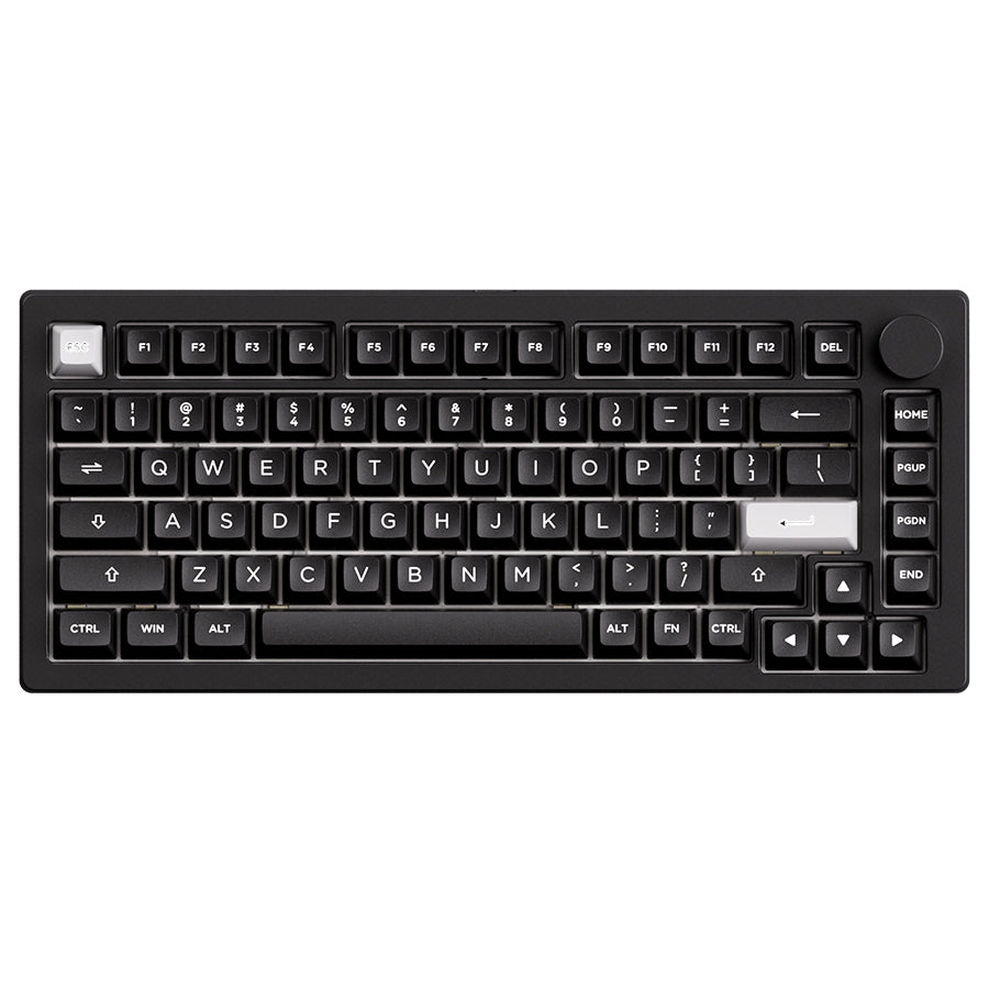 MonsGeek M1 V5 VIA White on Black Aluminum Case Multi-Mode RGB Hot-Swappable Mechanical Keyboard