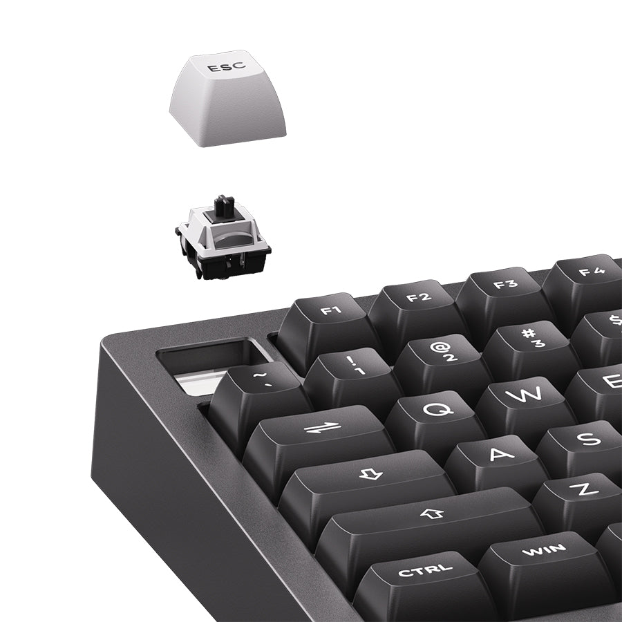 MonsGeek M1 V5 VIA White on Black Aluminum Case Multi-Mode RGB Hot-Swappable Mechanical Keyboard