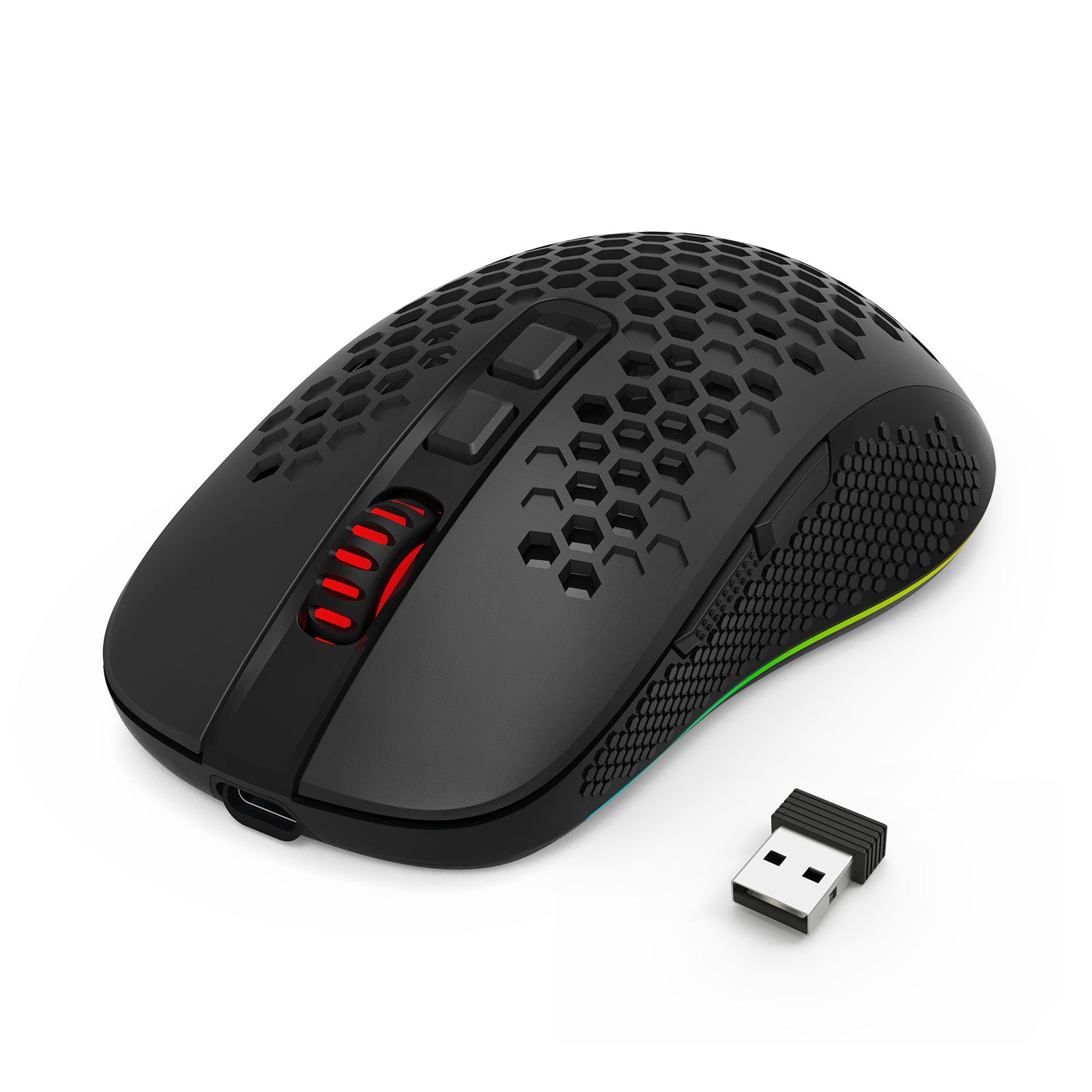 Redragon Hana M694 RGB Tri-Mode 72000DPI Lightweight Honeycomb Gaming Mouse (Black)