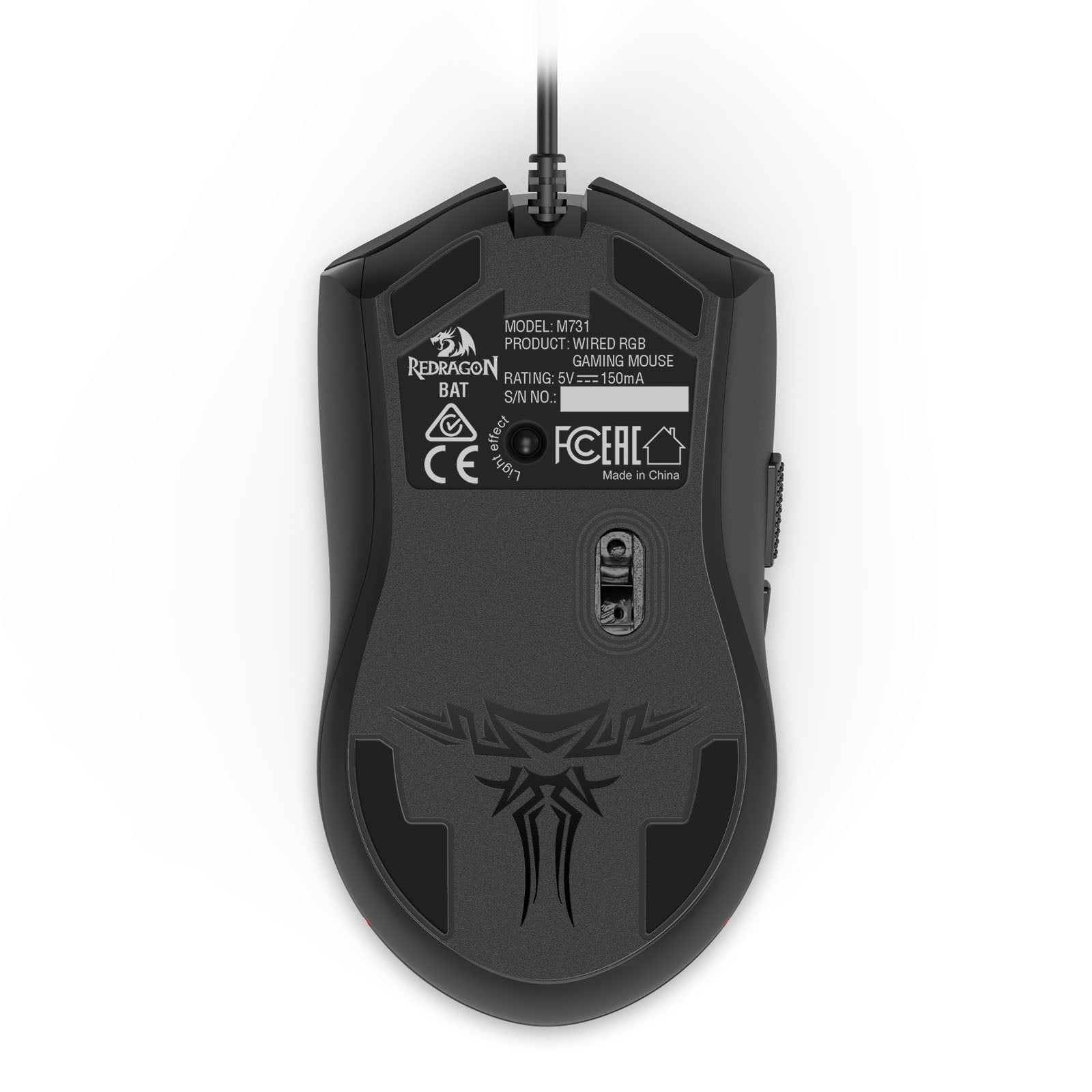 Redragon Bat M731 RGB 10000DPI Wired Gaming Mouse (Black)