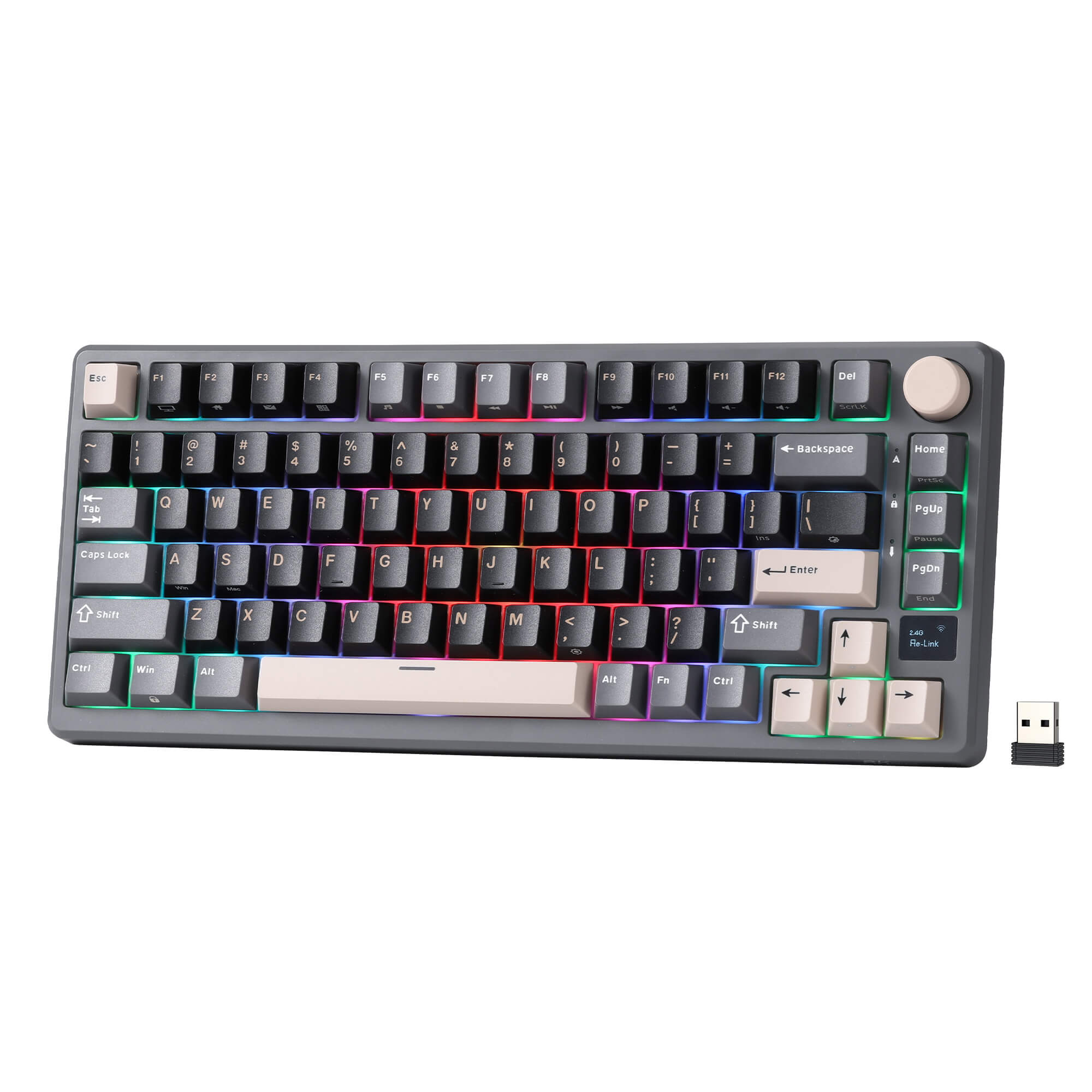 Royal Kludge RK-M75 Tri-Mode RGB 81 Keys Hot-Swappable Mechanical Keyboard Phantom