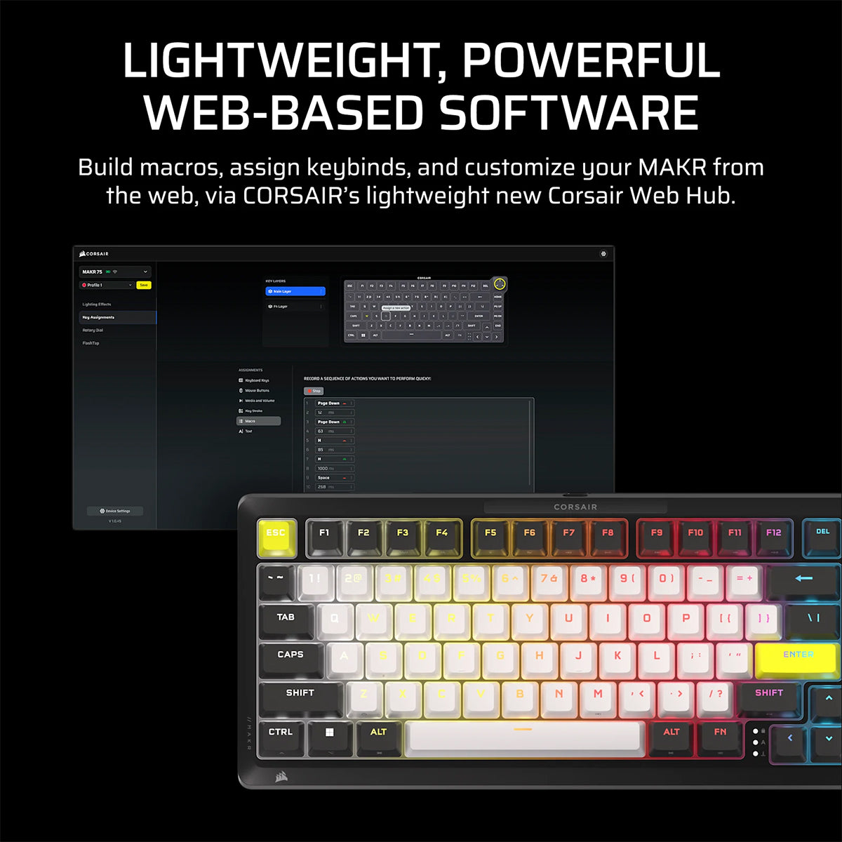 Corsair MAKR Pro 75 Hall Effect DIY Keyboard (Black) (MGX V2 Switch) (CH-91CE21G-NA2)