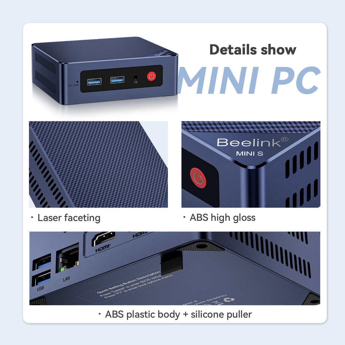 Beelink Mini S12-LP Intel N95 Processor 12GB RAM 480GB SSD Mini PC