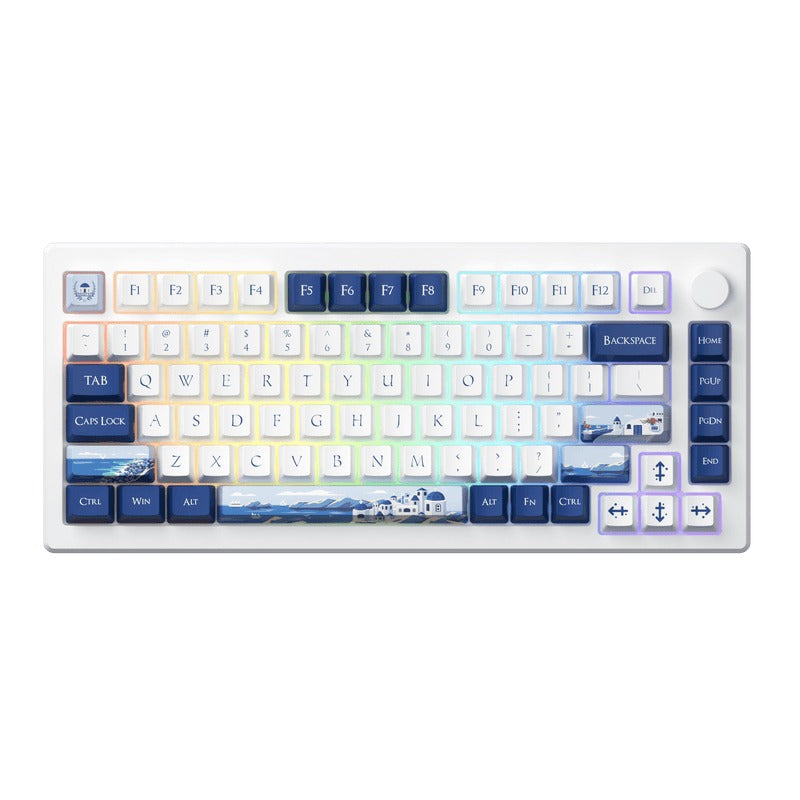 Akko MOD 007B HE PC Santorini Tri-Mode RGB Hot-Swappable Mechanical Keyboard (Akko Cream Yellow Magnetic Switch)
