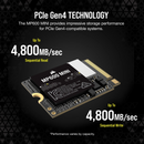 Corsair MP600 Mini 1TB PCIe Gen4 X4 NVME M.2 2230 SSD (CSSD-F1000GBMP600MN)