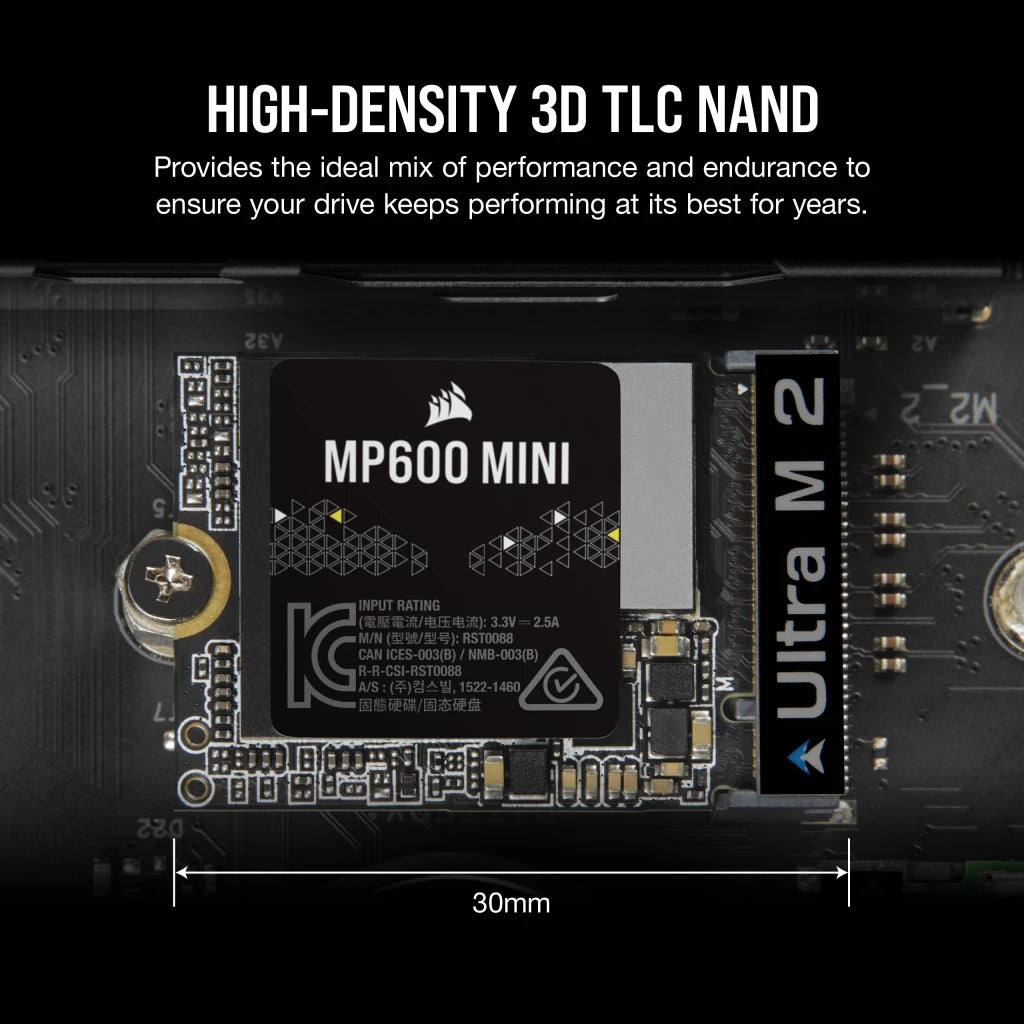 Corsair MP600 Mini 1TB PCIe Gen4 X4 NVME M.2 2230 SSD (CSSD-F1000GBMP600MNR2)