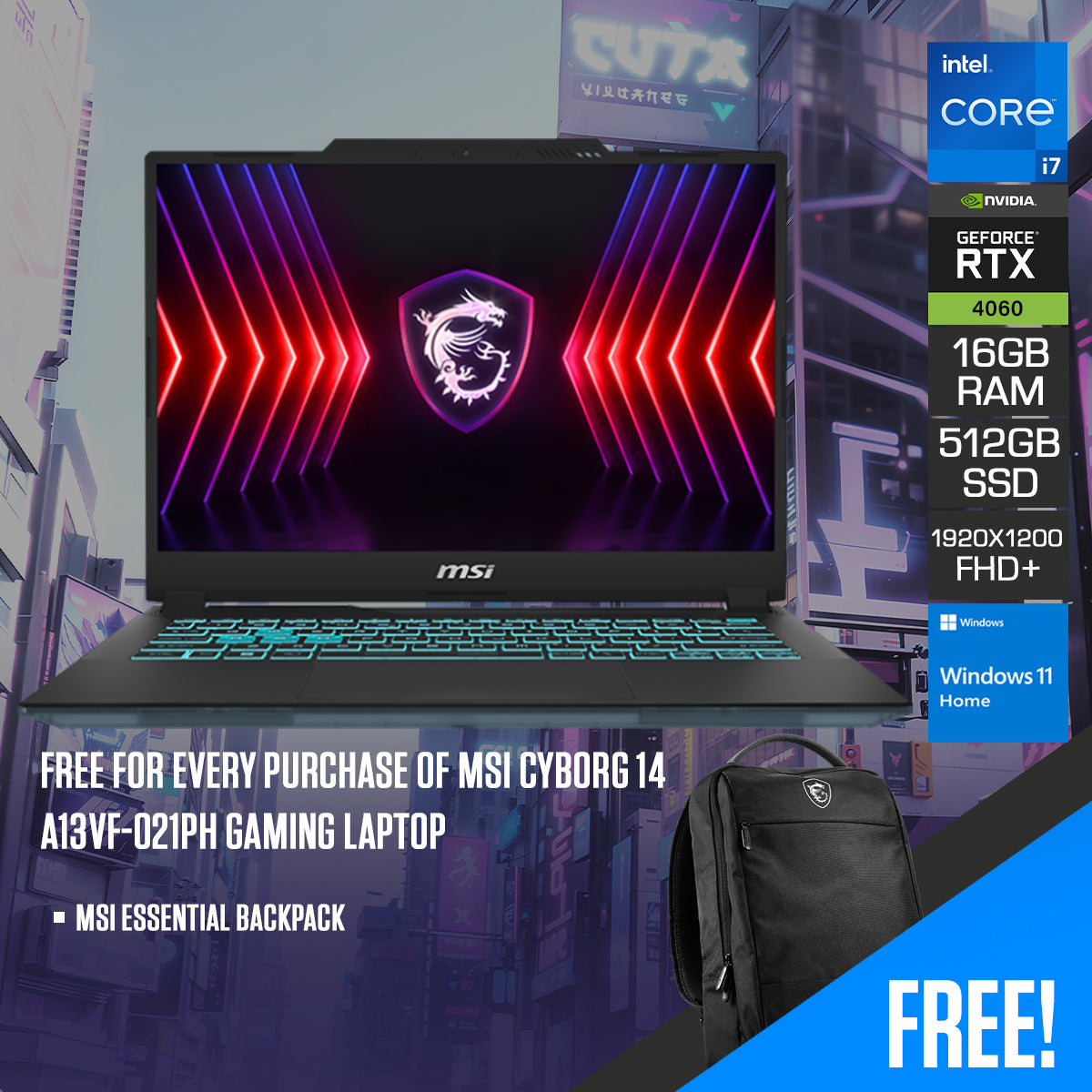 MSI Cyborg 14 A13VF-021PH Gaming Laptop