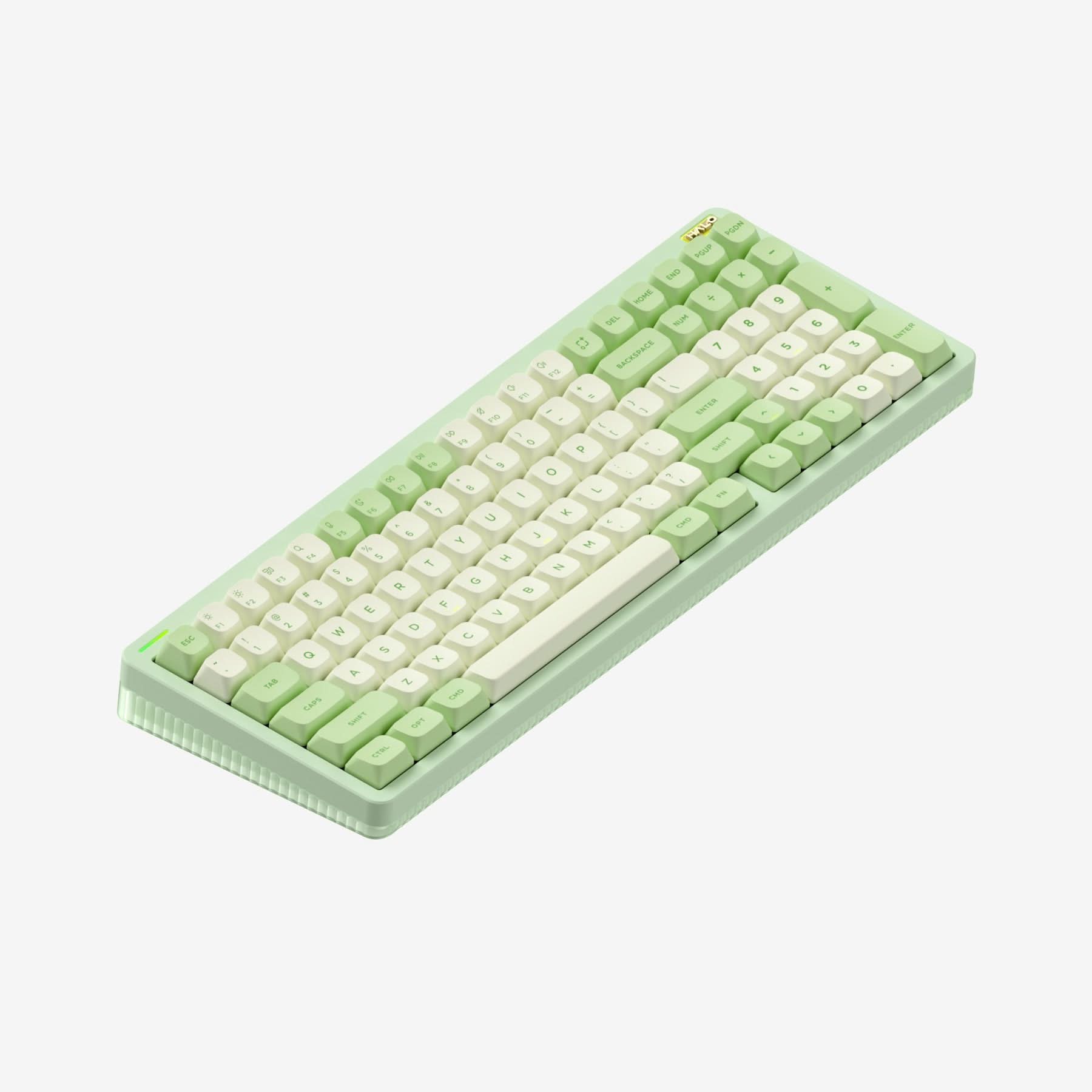 NuPhy Halo96 V2 QMK/VIA RGB Hot-Swappable 99-Key Wireless Mechanical Keyboard (Mojito) (Silent Red Clear-Top Switch)