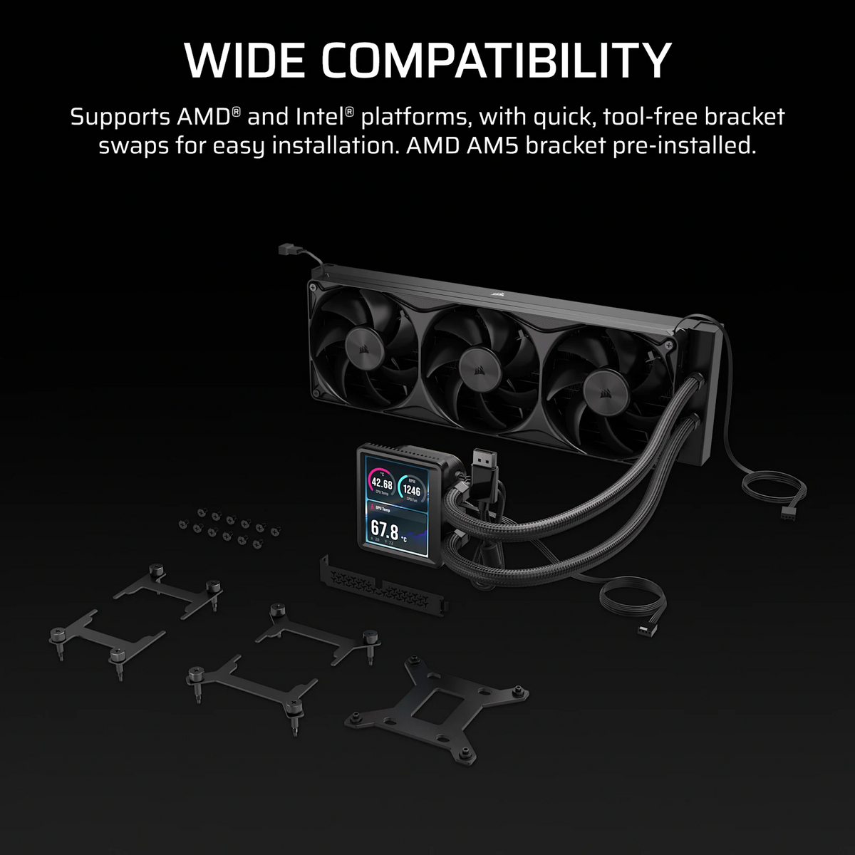 Corsair Nautilus II 360 RS Performance LCD 360mm Liquid CPU Cooler