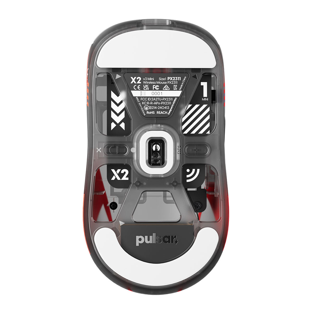 Pulsar X2 V3 T1 Edition Ultralight Weight eSports Gaming Mouse - Black (Size 1, Size 2)