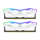 TeamGroup T-Force Delta RGB DDR5 32GB (2x16GB) 6000MHz CL30-36-36-76 1.35V Gaming Desktop Memory (White)