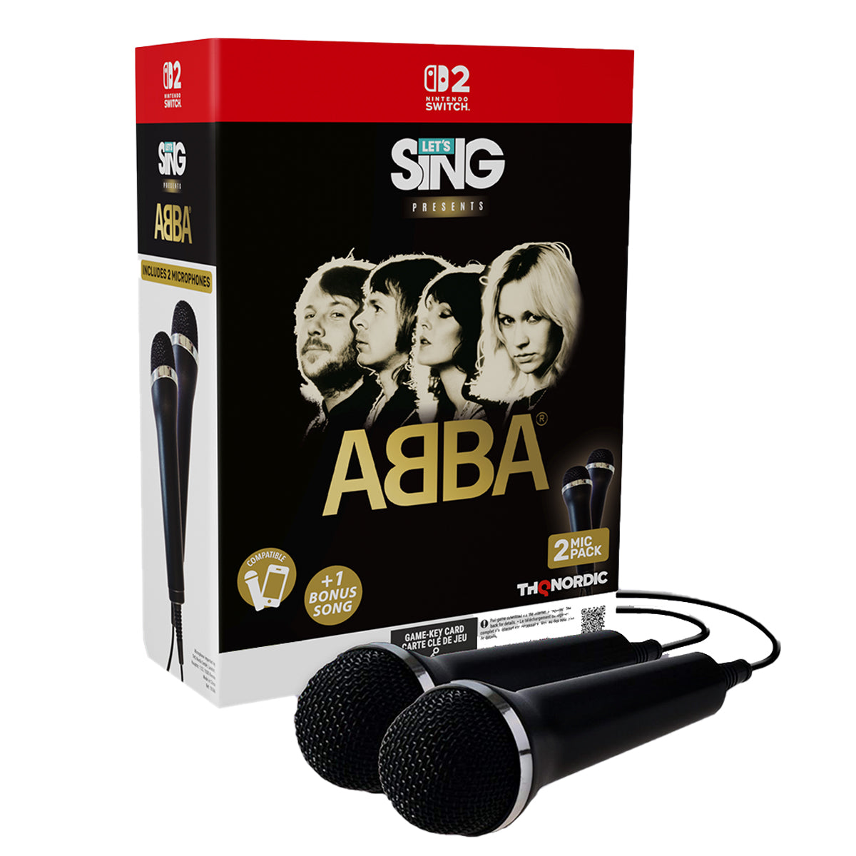 Nintendo Switch 2 Lets Sing ABBA 2 Mic Bundle (2027 Edition) Game-Key Card