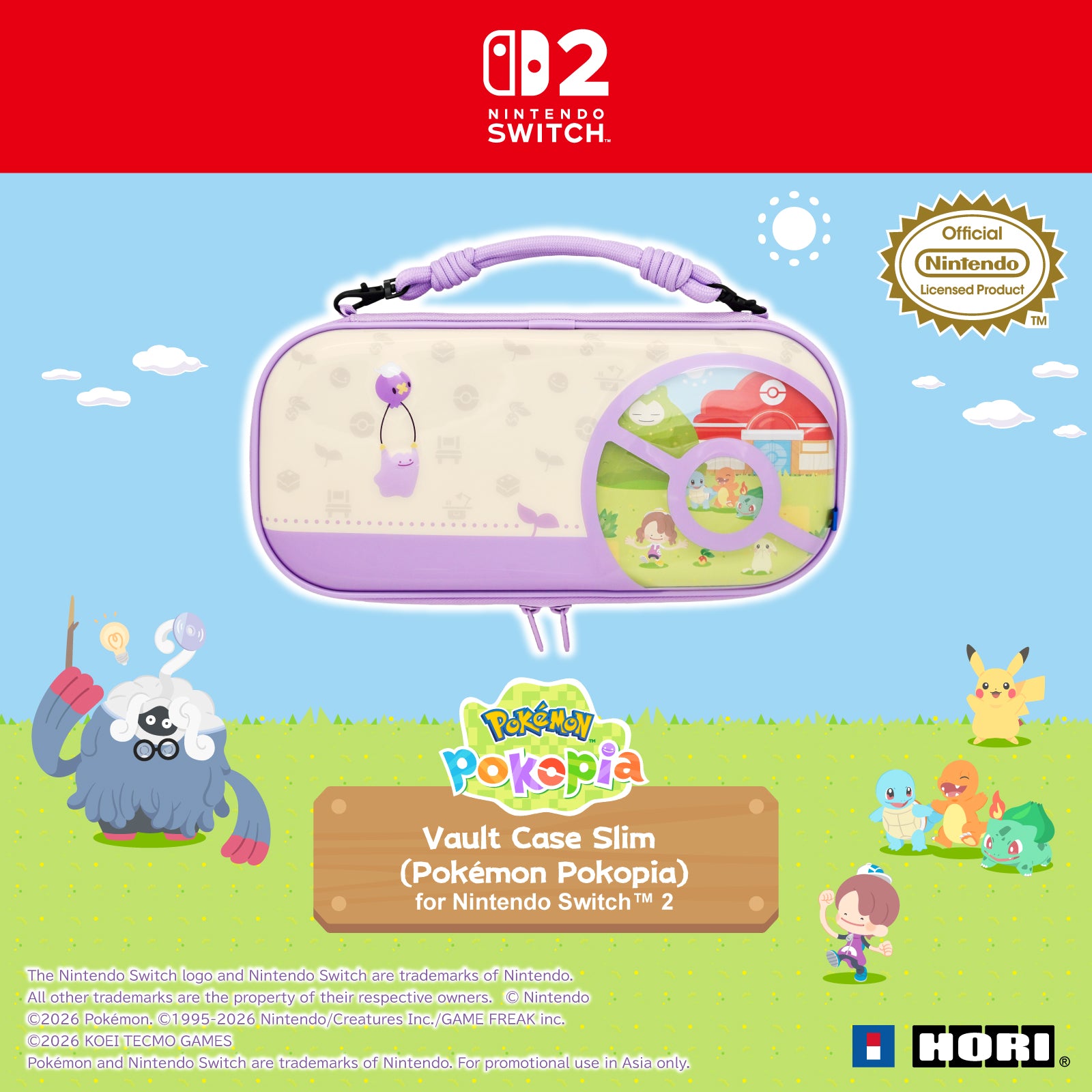 Hori 3D Hybrid Hard Pouch for Nintendo Switch 2 (Pokemon Pokopia) (NSX-182A)