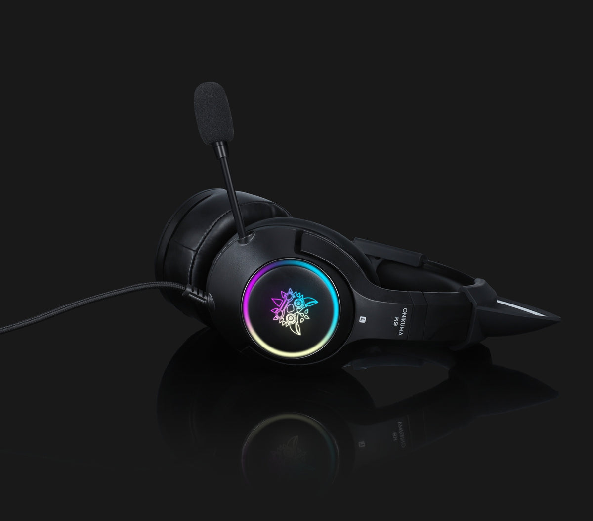 Onikuma K9 Cat Ears RGB Noise Cancelling Gaming Headset With Microphone (Black)