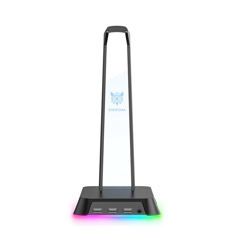 Onikuma ST-2 RGB Headphone Stand With USB Hub (Pink, Black)