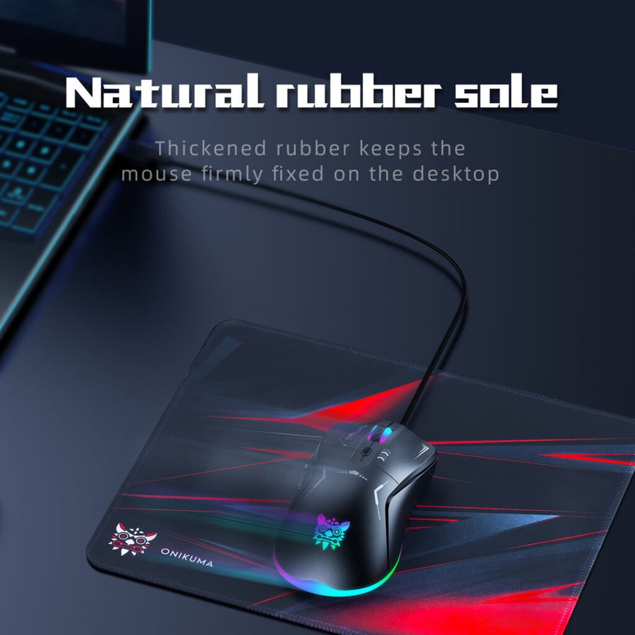 Onikuma TZ5008 5-in-1 RGB Keyboard / Mouse / Headset / Mousepad / Headset Stand Gaming Combo (Black)