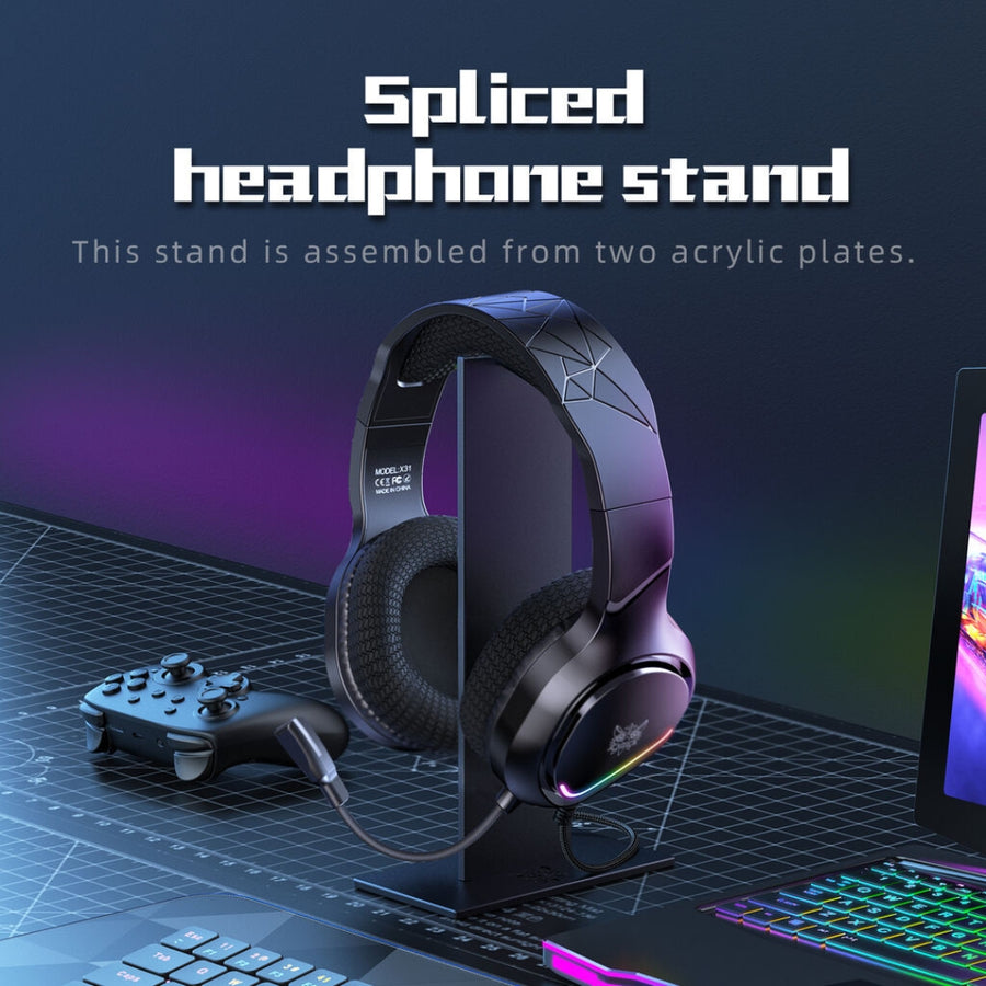 Onikuma TZ5008 5-in-1 RGB Keyboard / Mouse / Headset / Mousepad / Headset Stand Gaming Combo (Black)