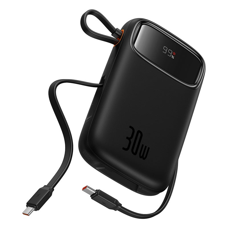 Baseus QPow 2 Digital Display Fast-Charging Power Bank with 2 Built-in Type-C Cable 20000mAh 30W