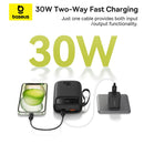 Baseus QPow 2 Digital Display Fast-Charging Power Bank with 2 Built-in Type-C Cable 20000mAh 30W