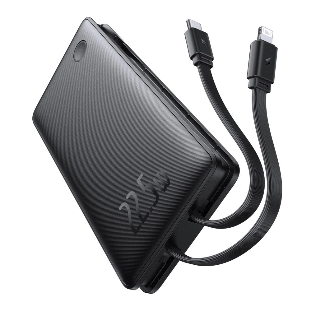 Baseus Airflow Lite Power Bank 10000mAh 22.5W Built-In Dual Cable (Cosmic Black) (P10067501123-00)