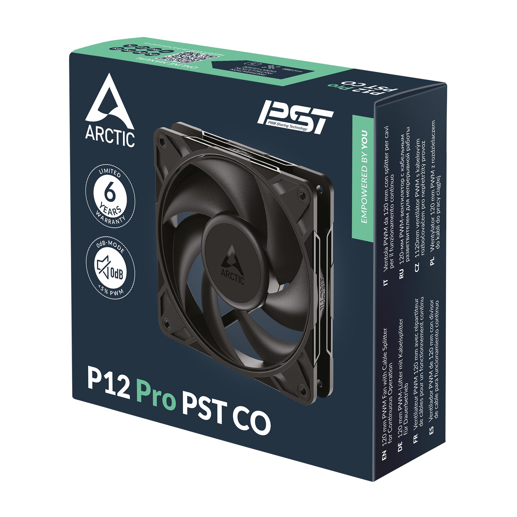 Arctic P12 Pro PST CO 120mm PWM Fan with Cable Splitter for Continuous Operation (ACFAN00312A)