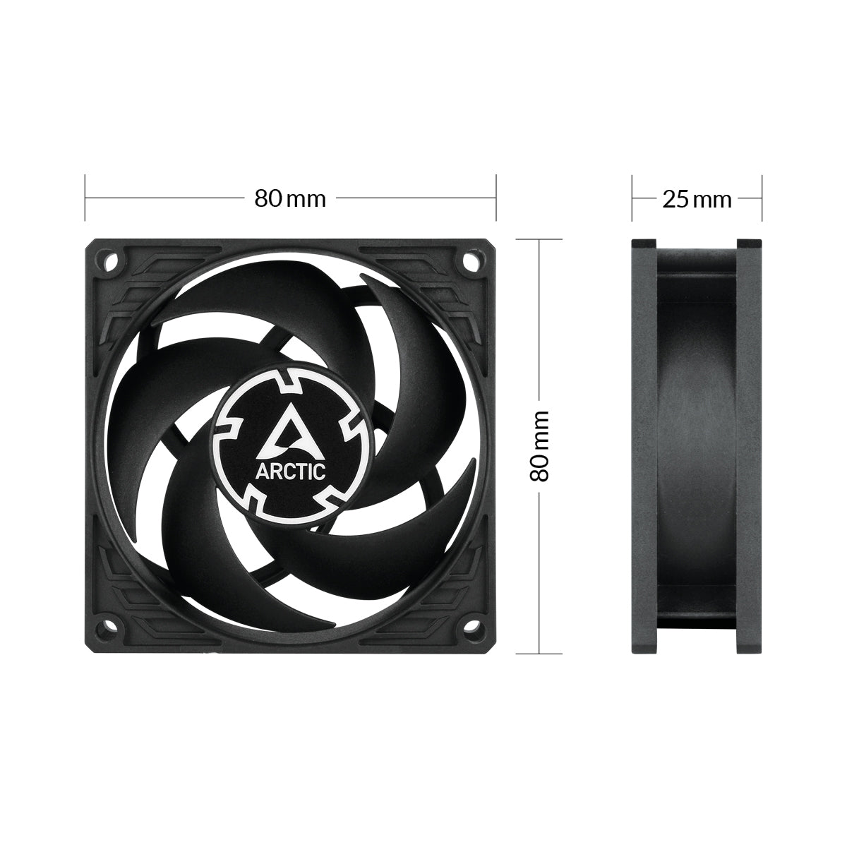 Arctic P8 Max High-Speed 80mm PWM Single Fan (Black) (ACFAN00286A)