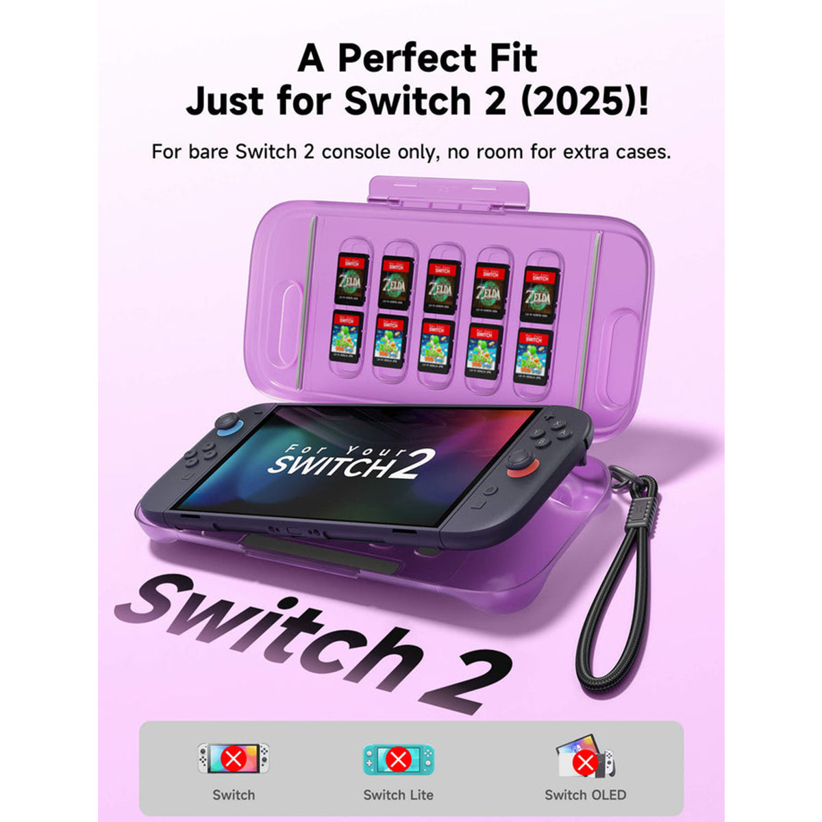JSAUX Shock-Absorbent Storage Case for Nintendo Switch 2