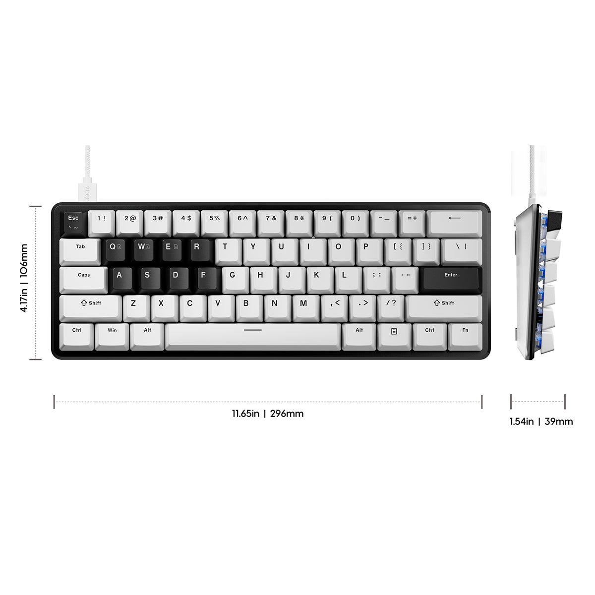 Pulsar PCMK 3 HE 60 ANSI Hall Effect Magnetic Gaming Keyboard (White) (PCMK3HE601W)