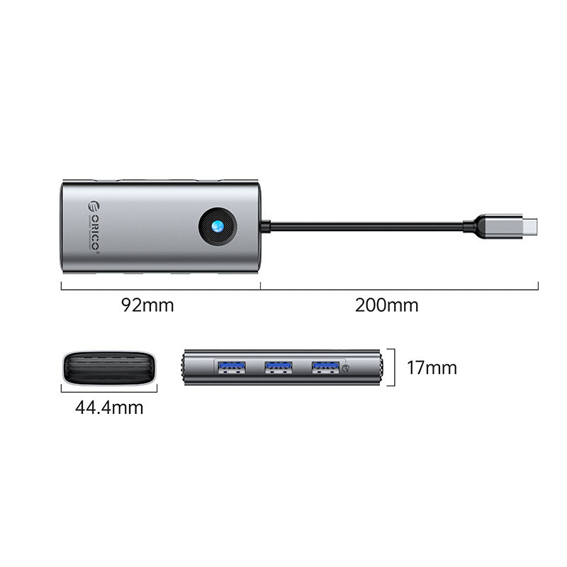 Orico Type-C 6-in-1 5Gbps Multifunction Docking Station (PW11-6P) (Dark Grey)