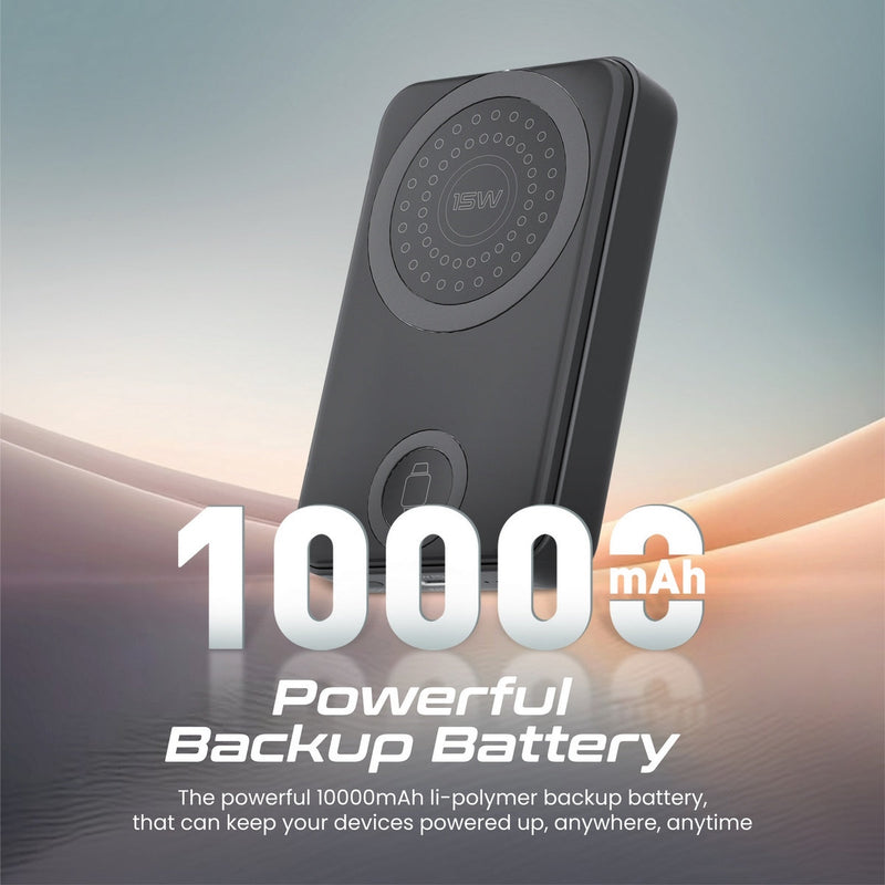 Promate Powermag-Trio 10000MAH Supercharge Magsafe Compatible And Apple Watch Wireless Charging Power Bank