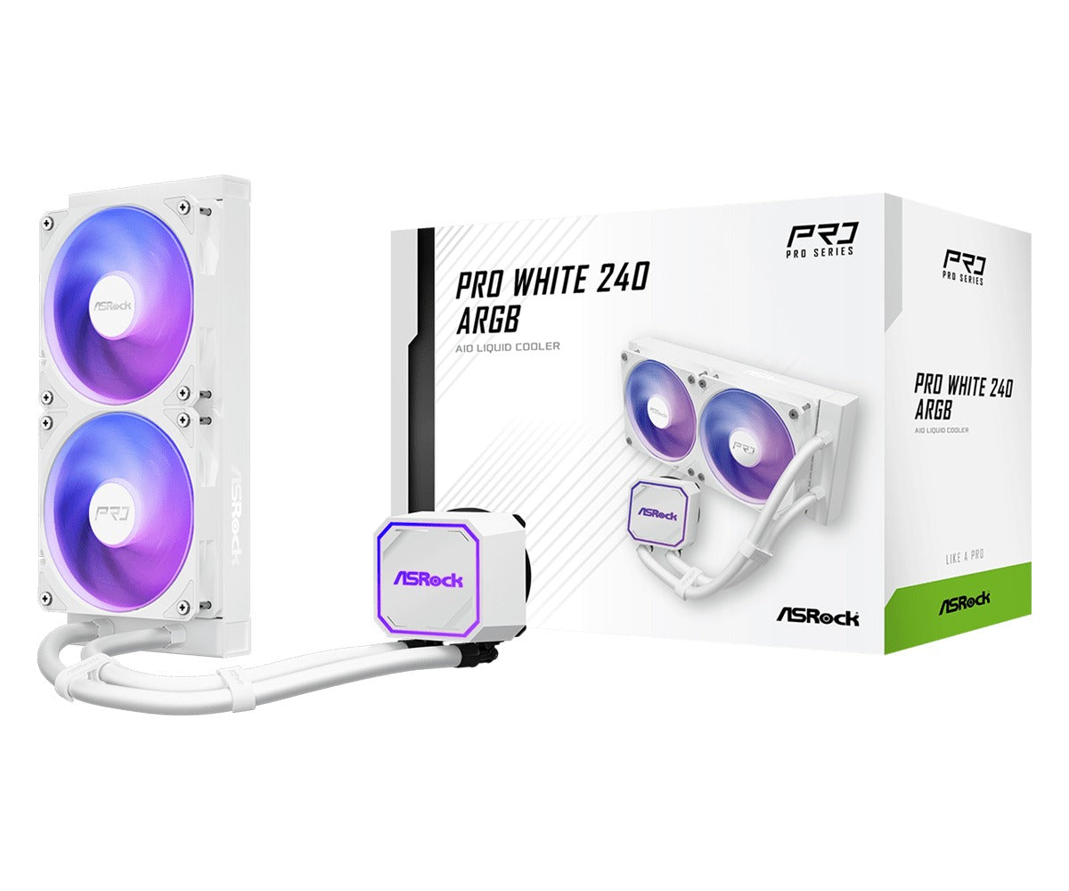 ASRock Pro 240 ARGB AIO Liquid Cooler (Black, White)