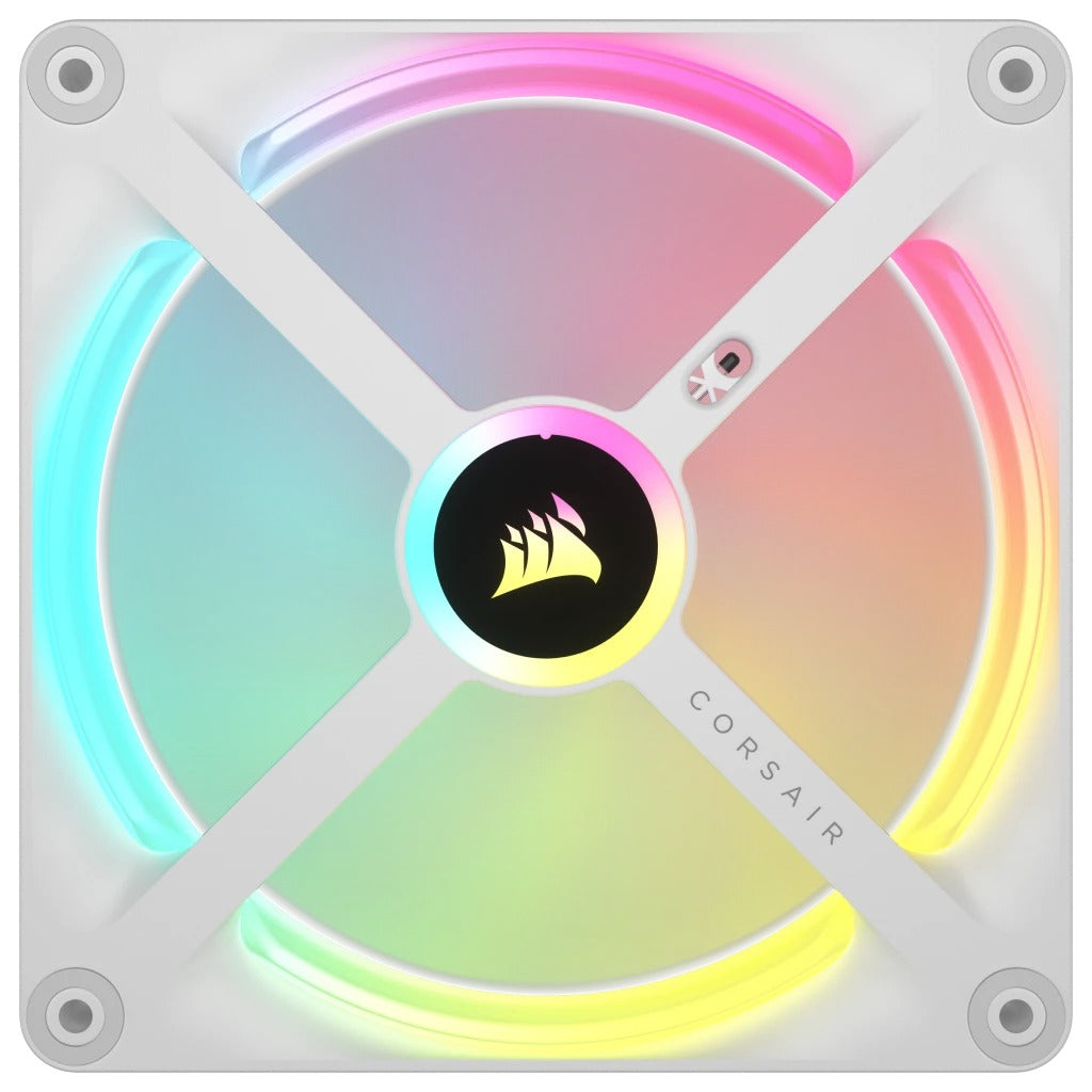 Corsair Icue Link QX140 RGB 140MM PWM PC Fans Starter Kit With Icue Link System Hub (White) (Twin Pack)