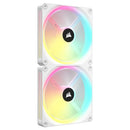 Corsair Icue Link QX140 RGB 140MM PWM PC Fans Starter Kit With Icue Link System Hub (White) (Twin Pack)