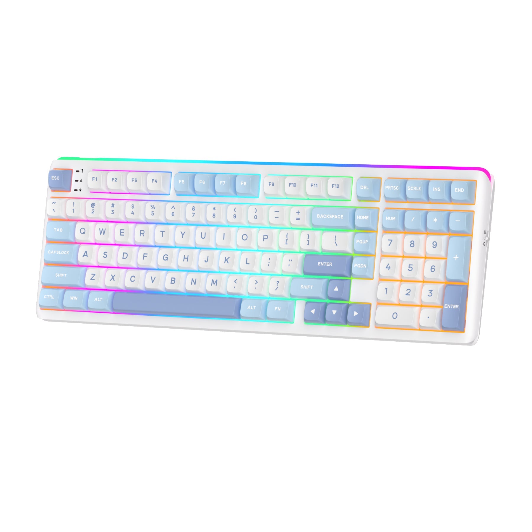 Royal Kludge RK R99 Tri-Mode RGB 101 Keys Hot-Swappable Mechanical Keyboard Rhythm Blue