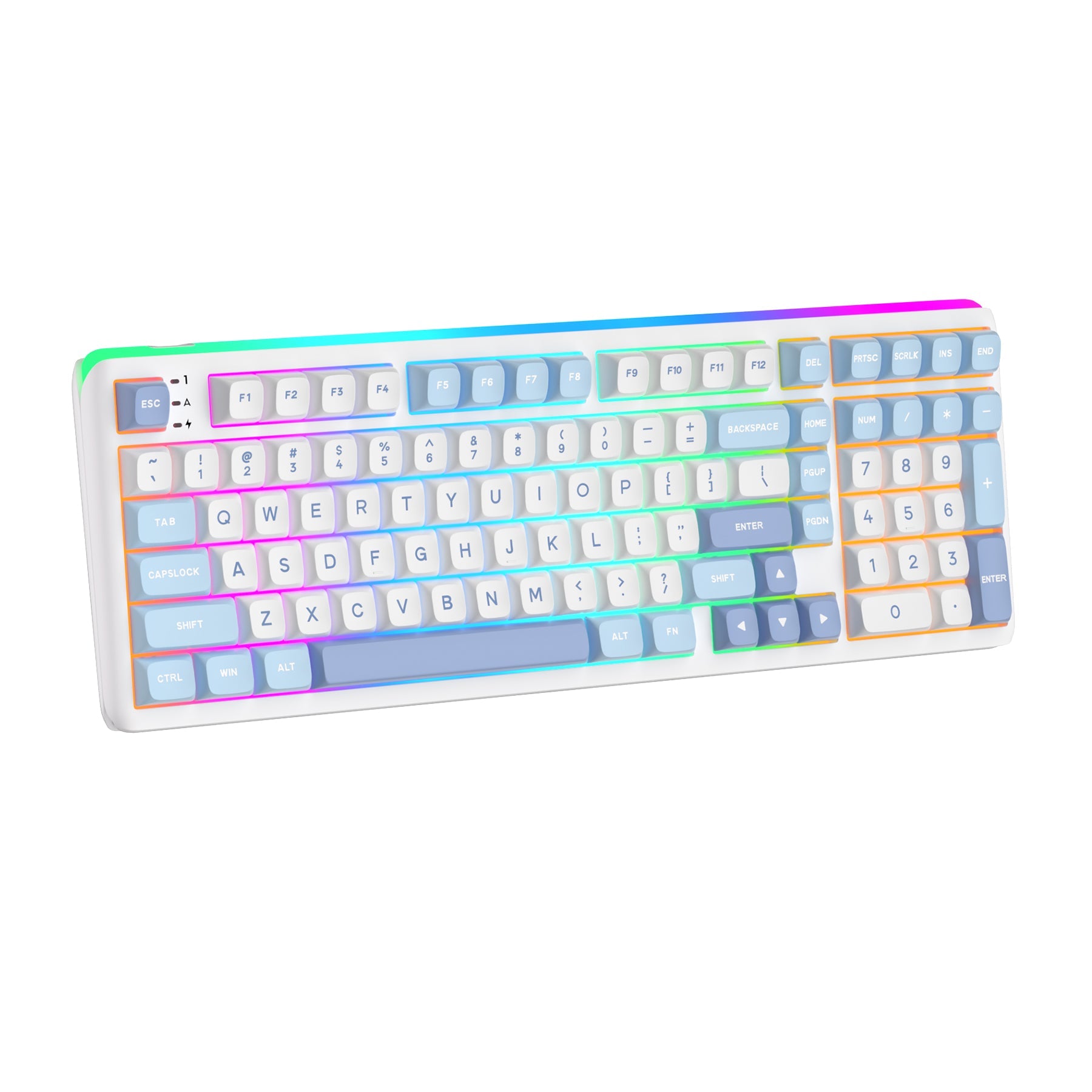 Royal Kludge RK R99 Tri-Mode RGB 101 Keys Hot-Swappable Mechanical Keyboard Rhythm Blue