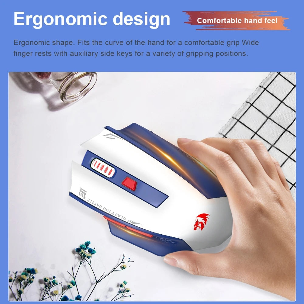 Redragon Woki Superlight Wireless Gaming Mouse (White/Blue) (M994WBR)