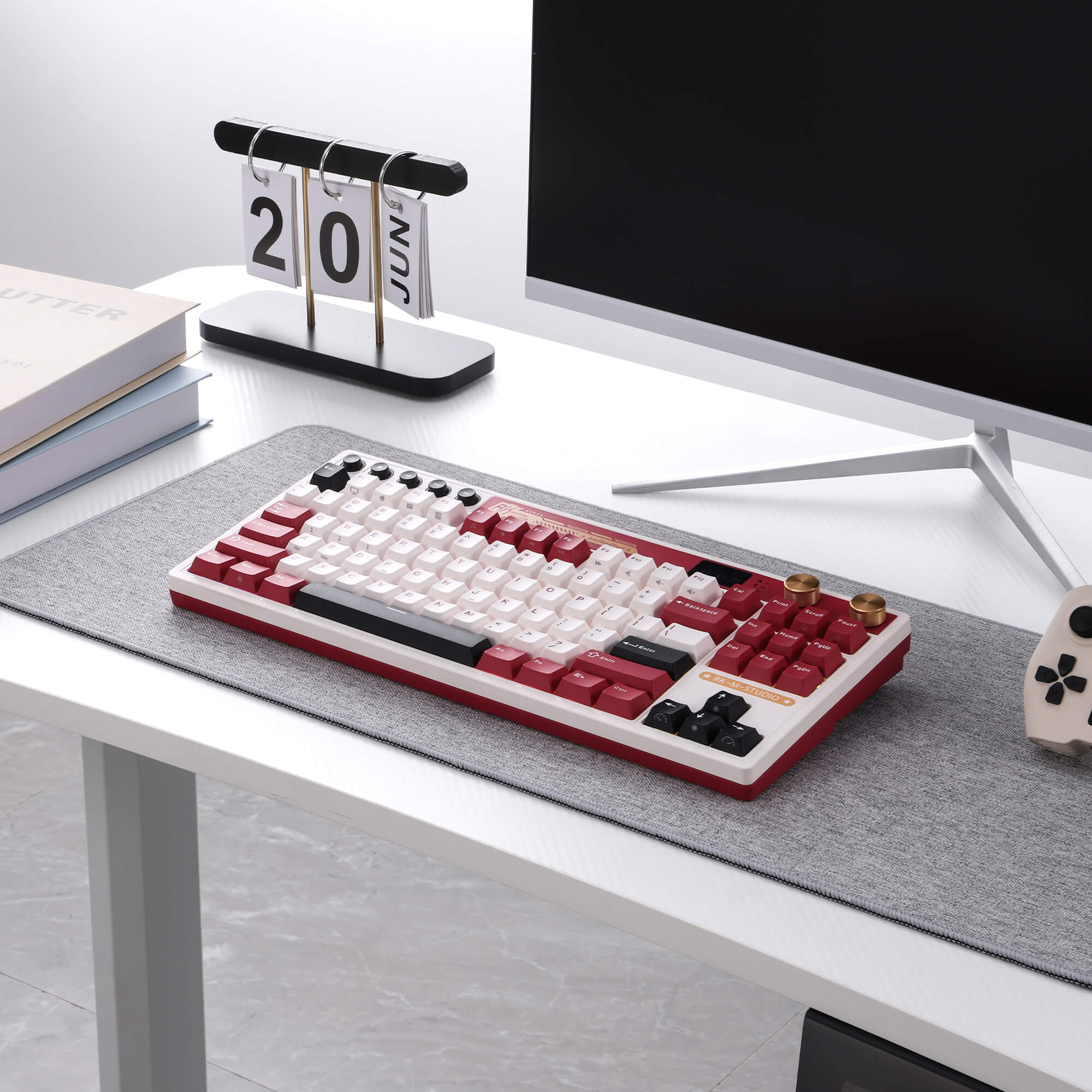 Royal Kludge RK M87 Tri-Mode RGB 88 Keys Hot-Swappable Mechanical Keyboard Famicom