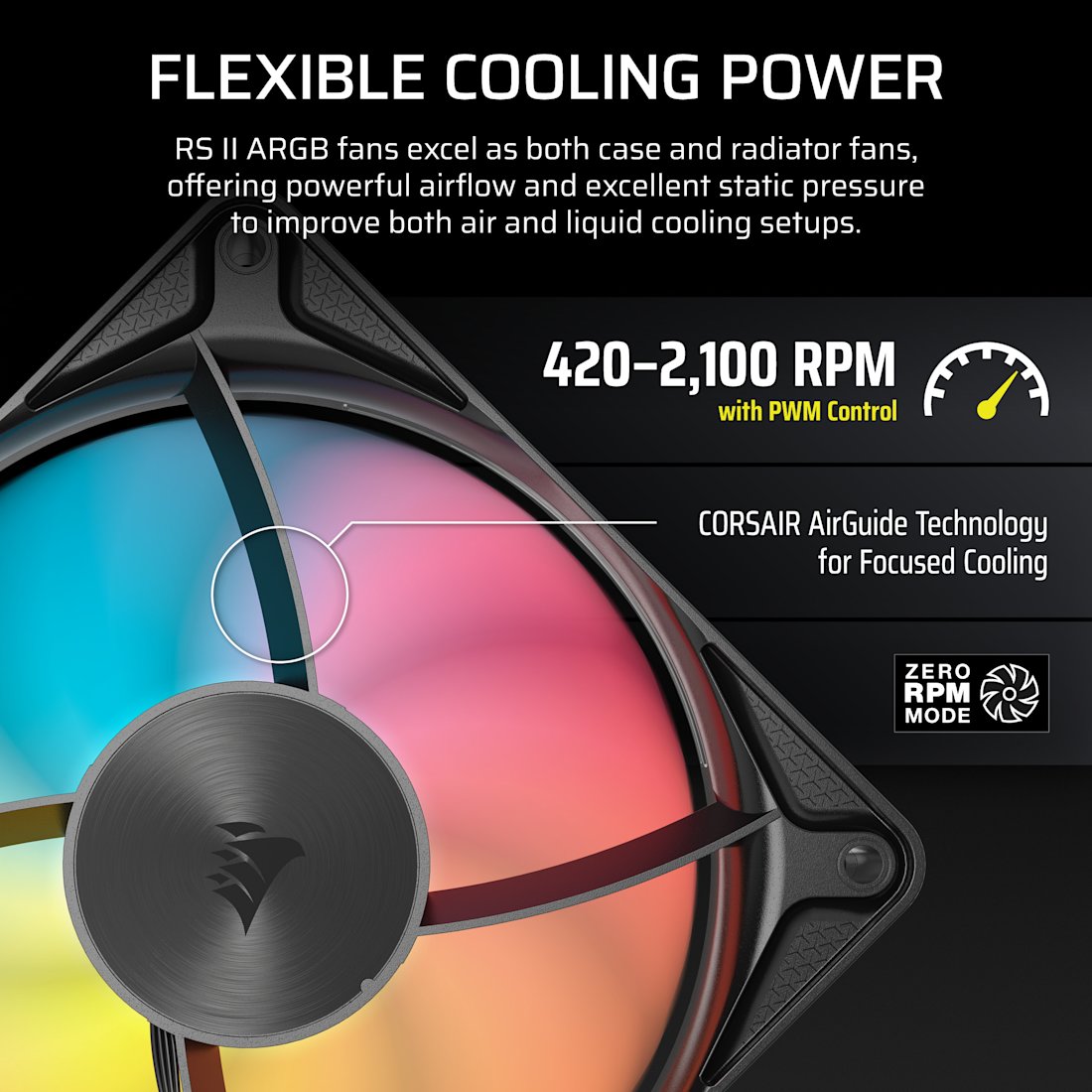 Corsair RS120 II ARGB 120mm High-Performance PWM Fan (Single Pack)