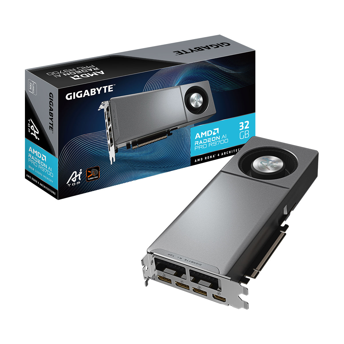 Gigabyte Radeon AI PRO R9700 AI TOP 32GB GDDR6 (Rev.1.0) Graphics Card