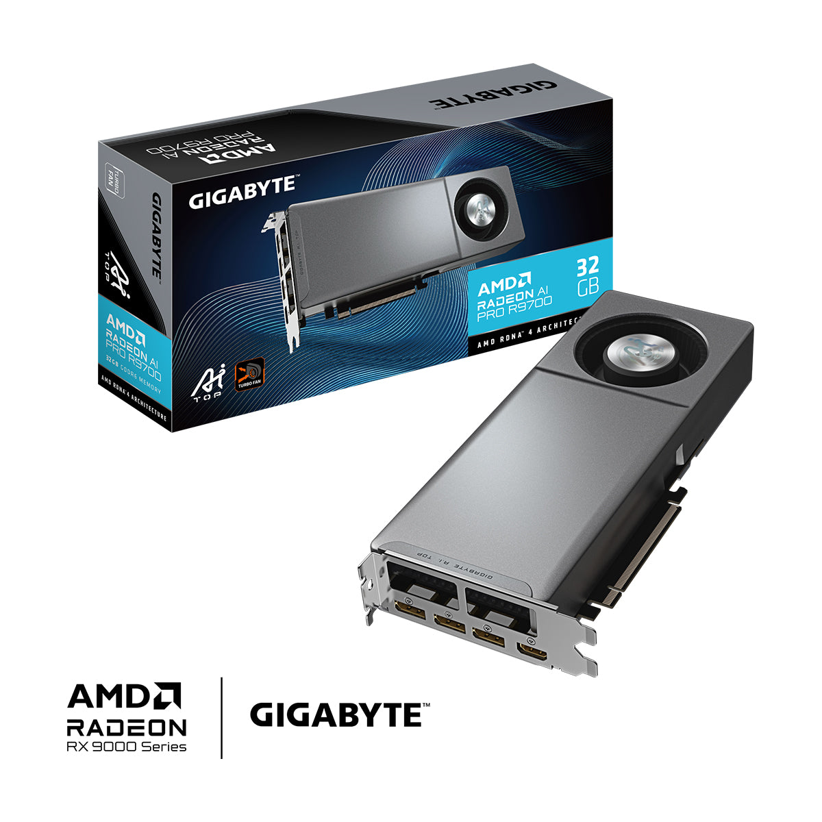 Gigabyte Radeon AI PRO R9700 AI TOP 32GB GDDR6 (Rev.1.0) Graphics Card
