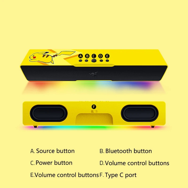 Razer X Pokemon Pikachu Leviathan V2 X Wireless Gaming Soundbar Speaker