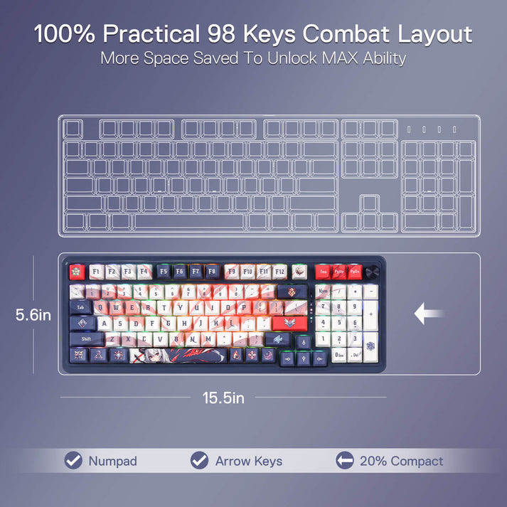 Redragon Eisa Pro SE Anime 3 Modes 98-Key Hot-Swappable RGB Mechanical Keyboard
