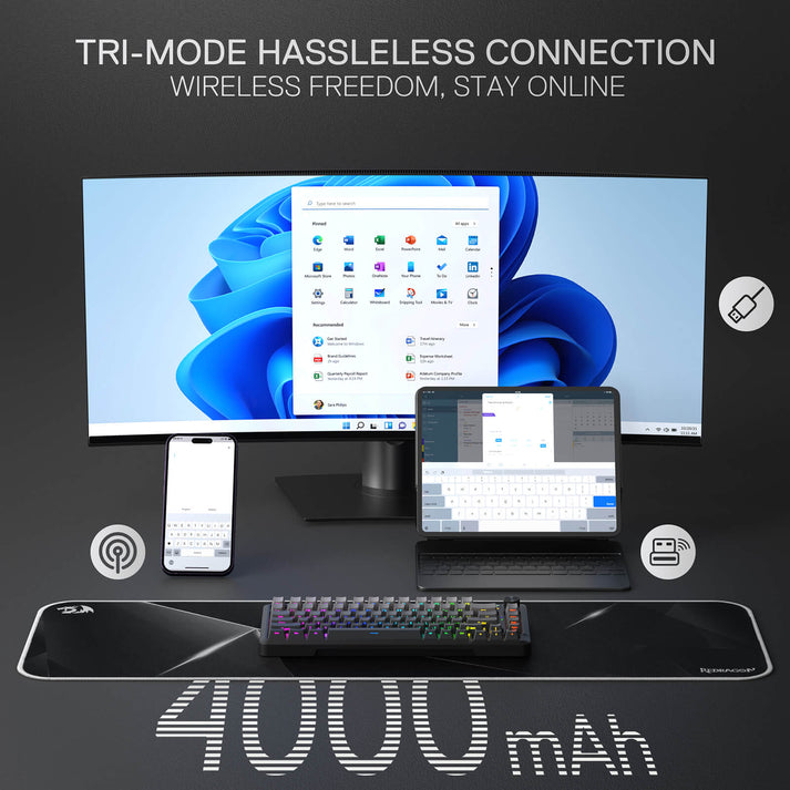 Redragon Behemoth K724SP-RGB-PRO Mechanical Keyboard with LCD Screen