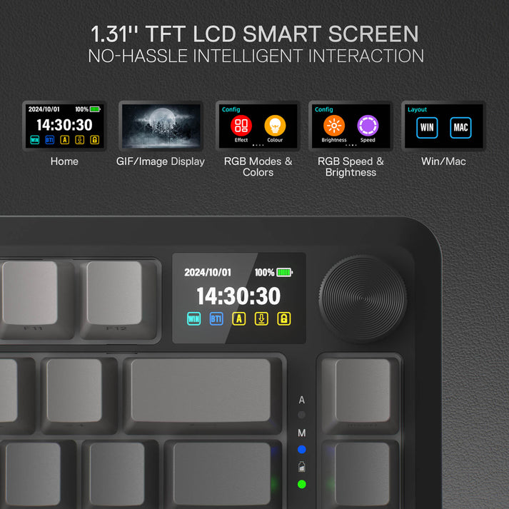 Redragon Behemoth K724SP-RGB-PRO Mechanical Keyboard with LCD Screen
