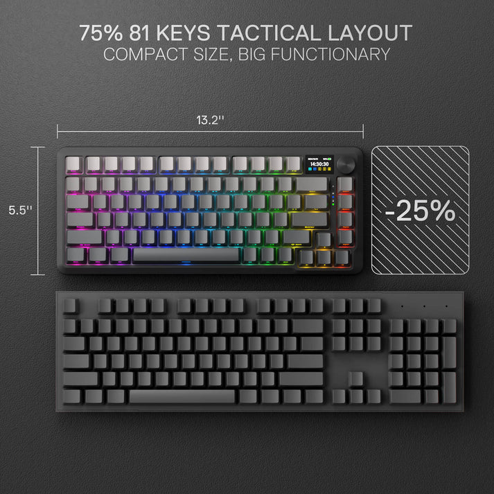 Redragon Behemoth K724SP-RGB-PRO Mechanical Keyboard with LCD Screen