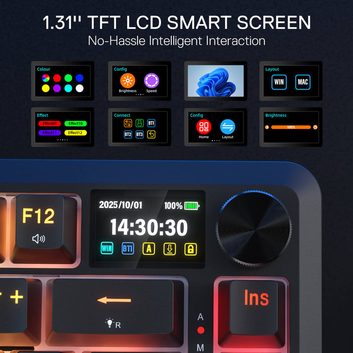 Redragon Behemoth K724-RGB-PRO Mechanical Keyboard with LCD Screen